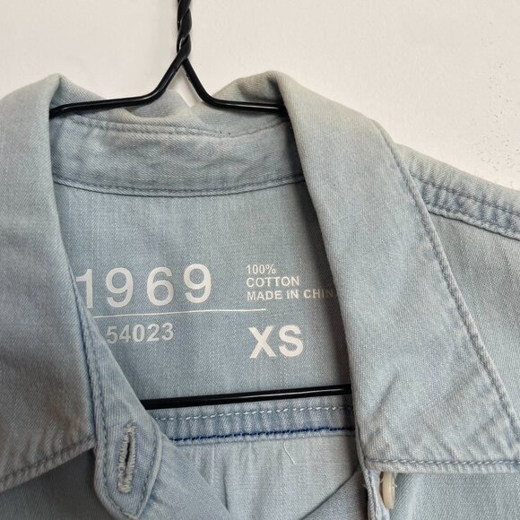 Gap 1969 Denim Dropwaist Denim Button up Dress - Picture 2 of 3